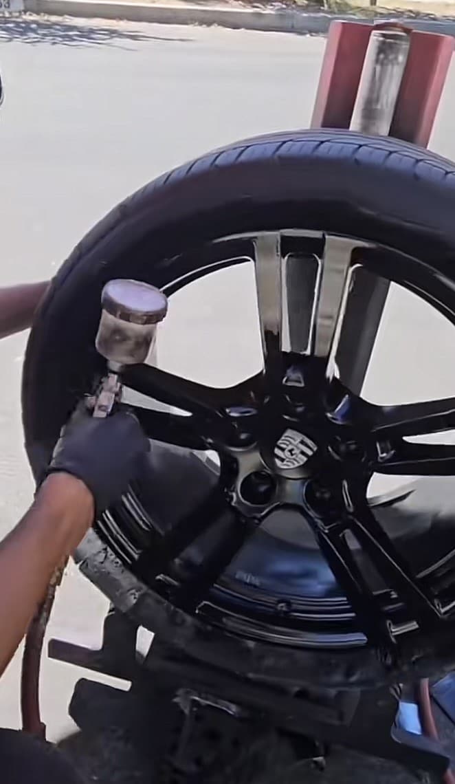 Touch-up paint on rims