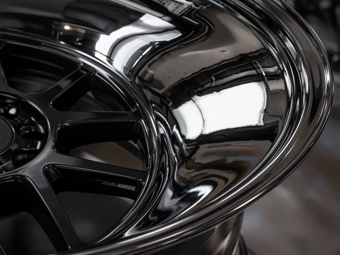 Close-up of restored polished alloy lip